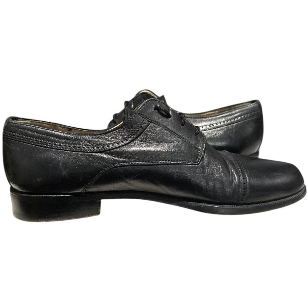 Bally Men’s Trino Black Leather Cap Toe Oxford Dress Shoe Italy Size 9 EEE - Picture 8 of 9